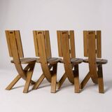 Set of 4 chairs signed by Maison Seltz - 1960