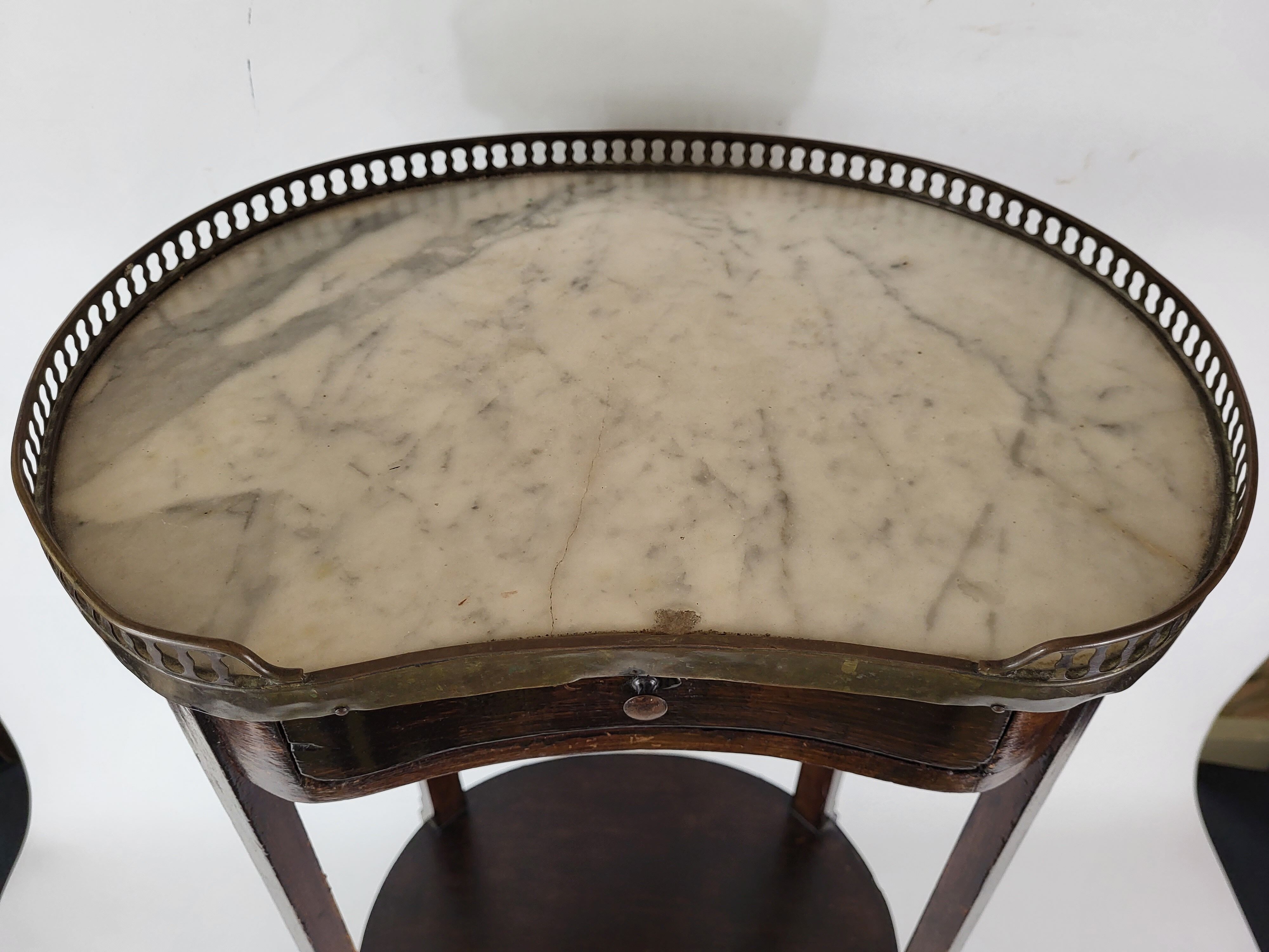 Side table bean in wood & marble