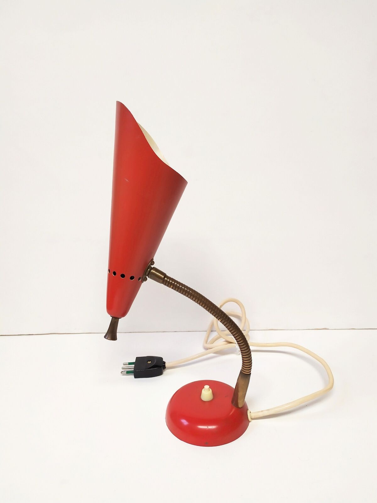Mid-Century Italian Red Table Lamp, 1950s