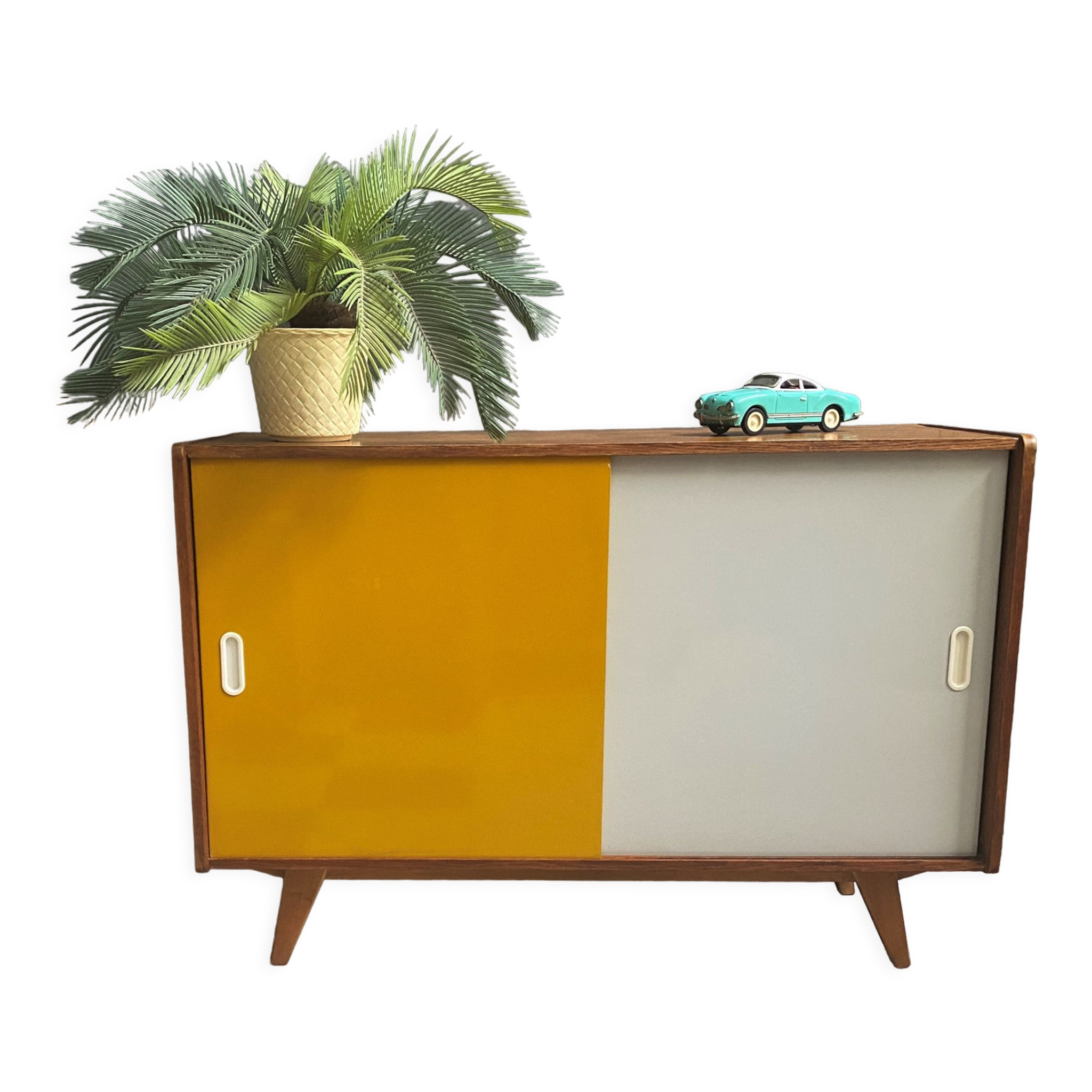 Jiri Jiroutek Yellow and White sideboard 1960s for Interier Praha