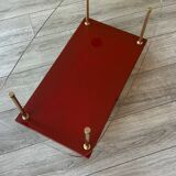 Vintage glass and brass coffee table