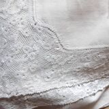 Milan lace-lined lace-lined sheet, 19th century, monogrammed NS