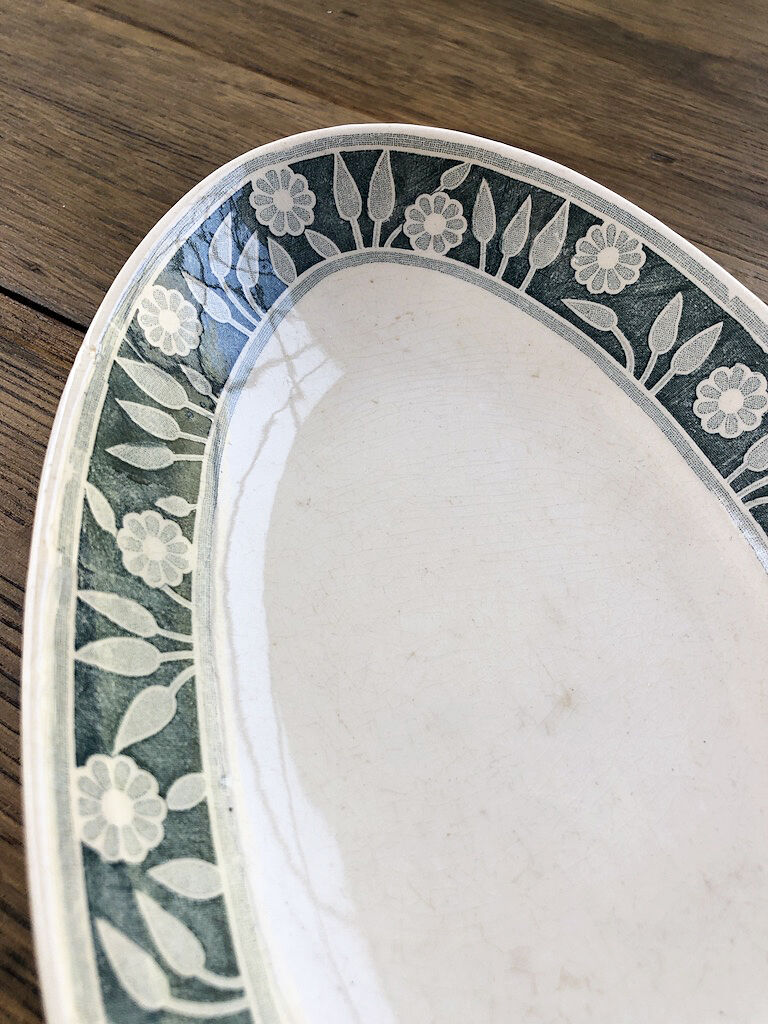 Ravier ceramic flowered Creil and Montereau