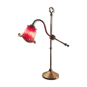 Lampe1900 laiton socle fonte tres