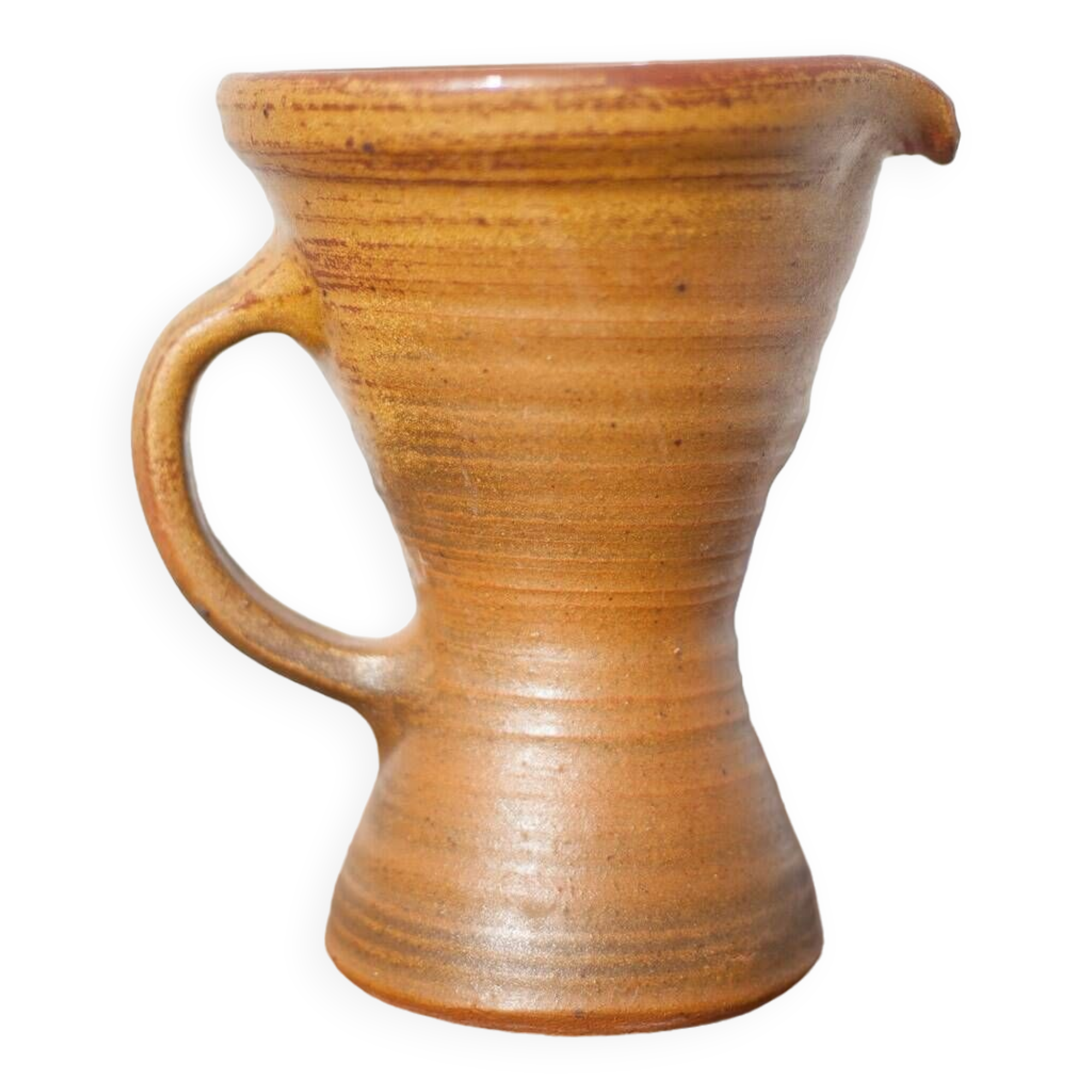 Vintage pitcher, vintage jug, pottery signed Paul Igom Bavil?, artisanal pottery, carafe, vase