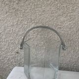 Vintage faceted glass ice bucket 1970