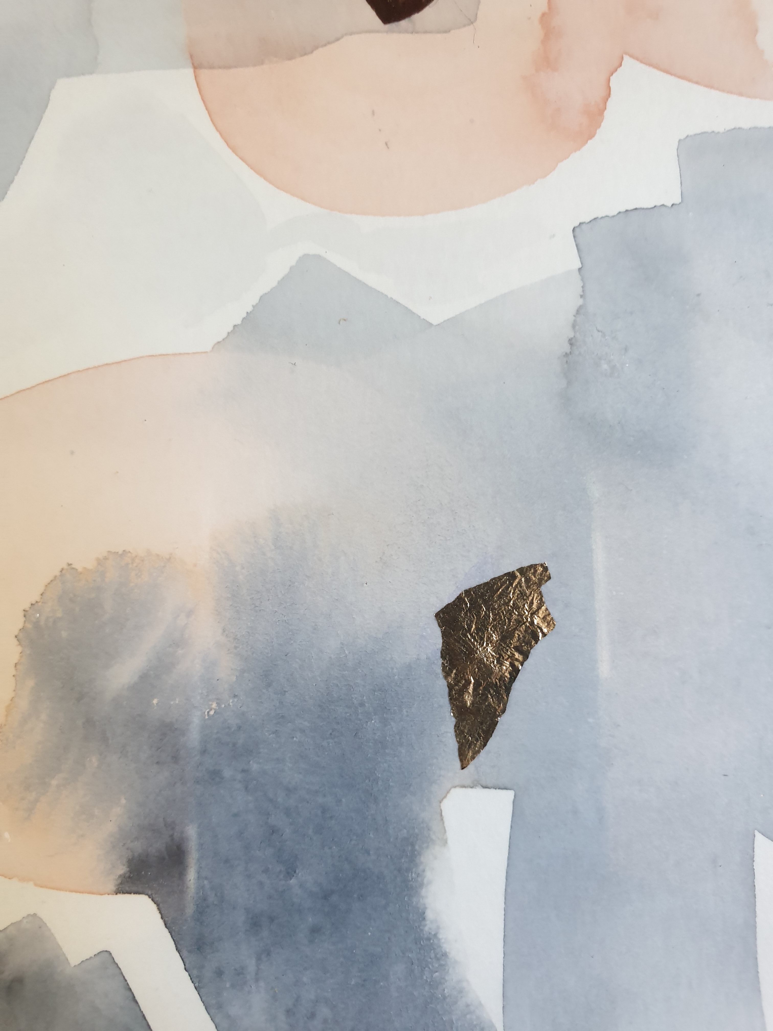 Peintures aquarelles construction abstraite