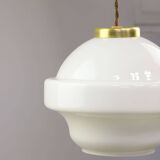 Mid-Century Italian Opaline and Brass Pendant Lamp