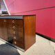 Vintage wooden and aluminium commode made in France, 70s.