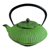 Flat cast iron teapot