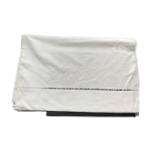 Old white cotton drape monogrammed WS 2 x 2.60 m