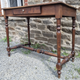 Writing table or wooden desk, Louis XIII style, turned feet, vintage