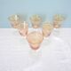6 Orange-tinted engraved glass wine glasses