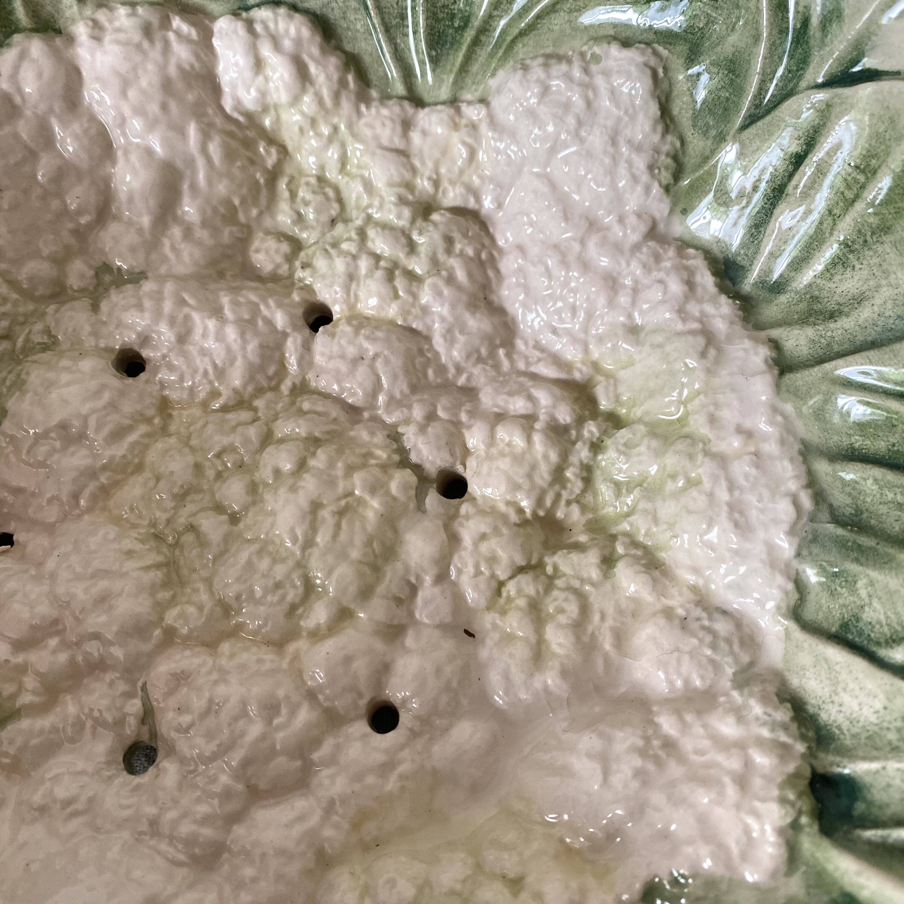 Drainer and sheet dish in cauliflower slip