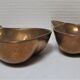 Two ashtrays pears solid brass patinated vintage