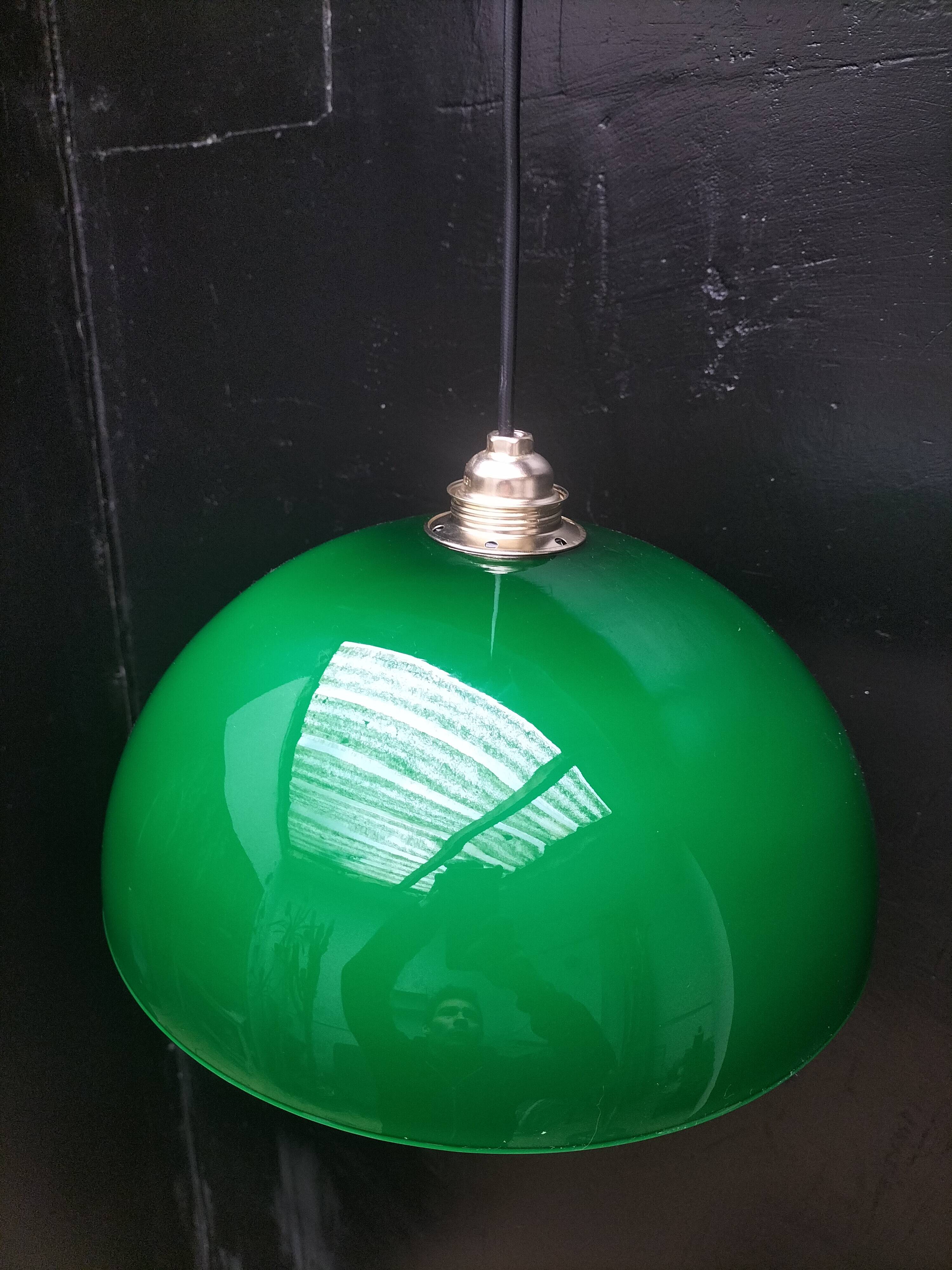 Green opaline pendant light