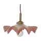White & pink glass suspension scalloped early twentieth century
