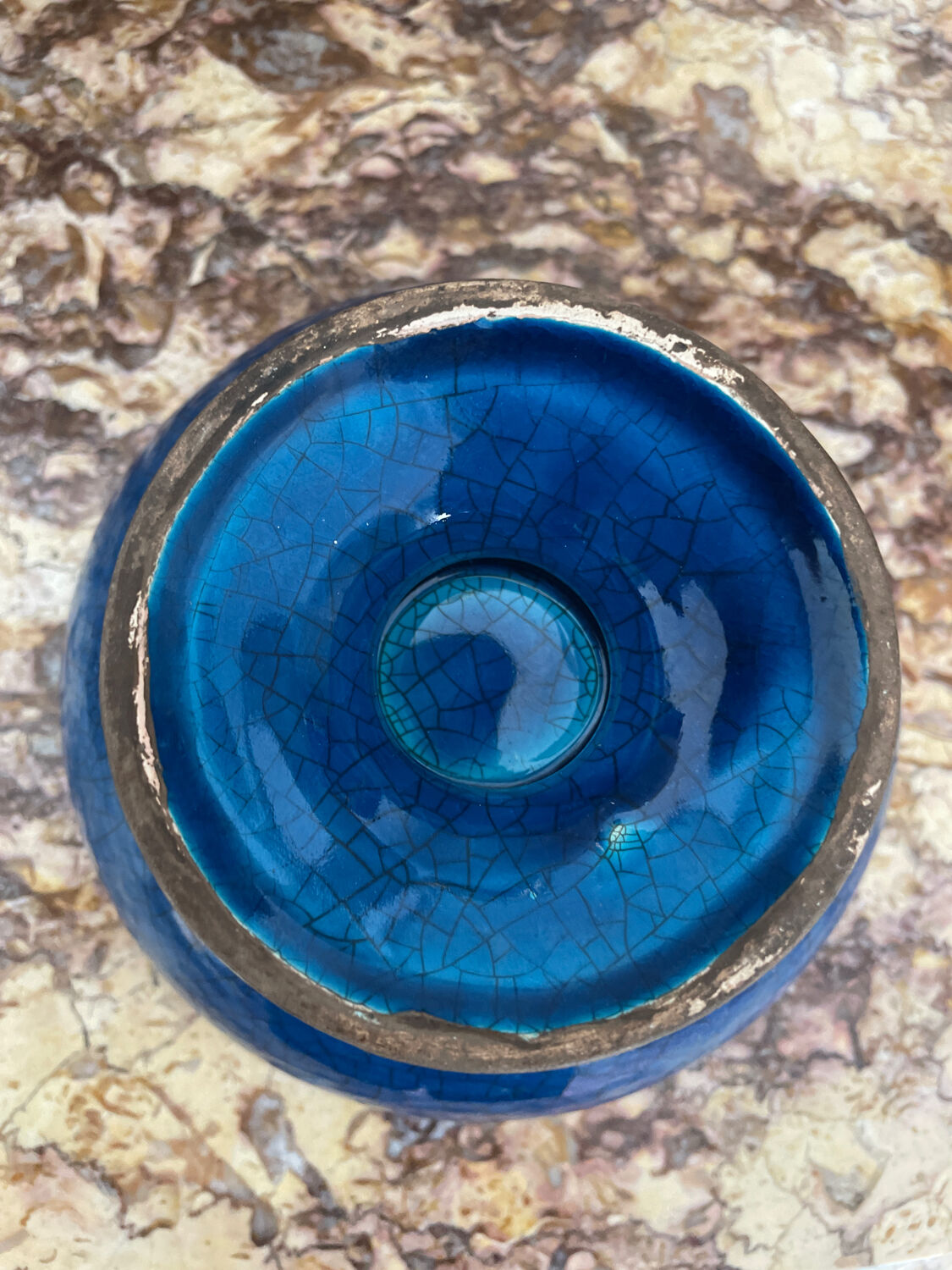 Art Deco cracked ceramic cup