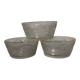 Set of 3 glass bowls with gold embellishments.