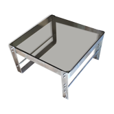 Industrial-style coffee table smoked glass