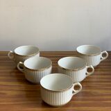 5 golden porcelain cups