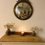Convex mirror in old brass