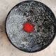 Large stoneware platter signed c. pitot, mid-20th century, black, white, and red glazed ceramic