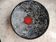 Large stoneware platter signed c. pitot, mid-20th century, black, white, and red glazed ceramic