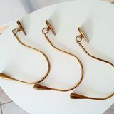 Vintage patère in solid golden brass