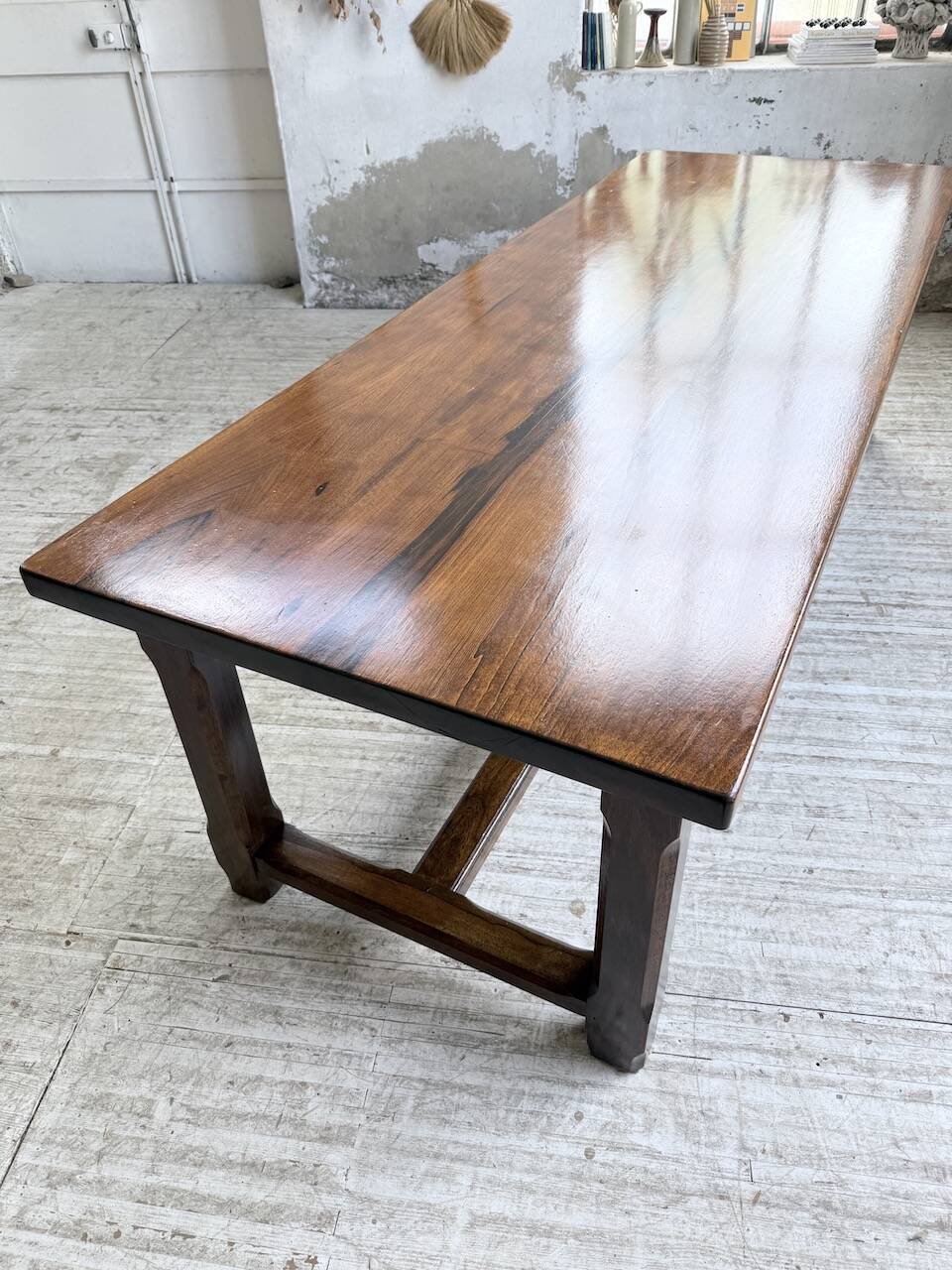 Table de ferme campagne noyer massif XL 250cm