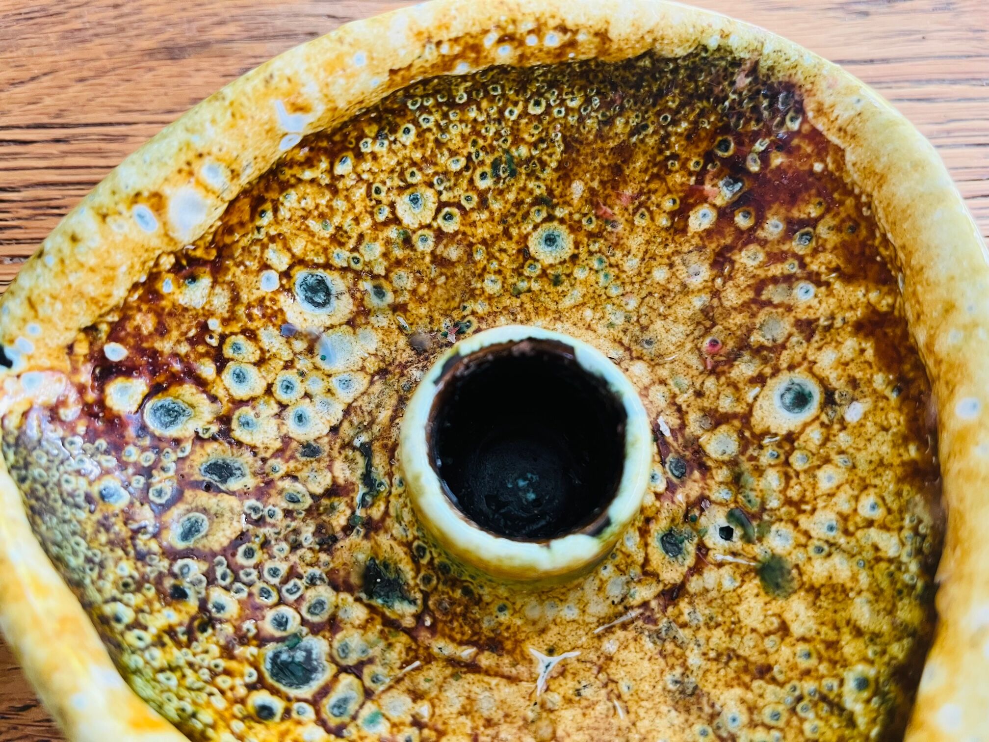 Duo of ceramic candlestick Fat Lava 70s.