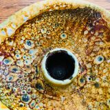 Duo of ceramic candlestick Fat Lava 70s.