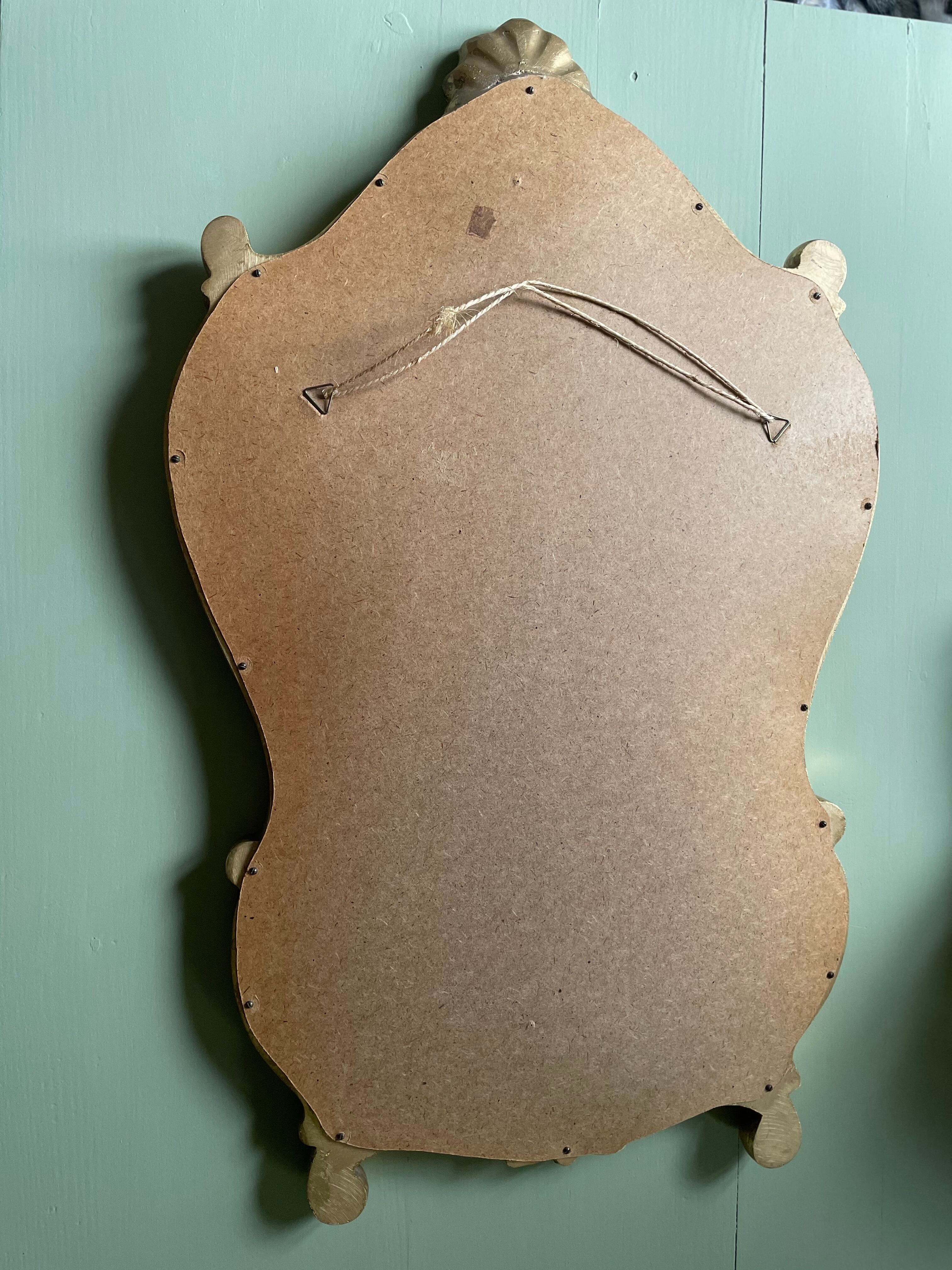 Golden resin shell mirror  46x75cm