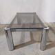 Table basse vintage en chrome et verre fumé