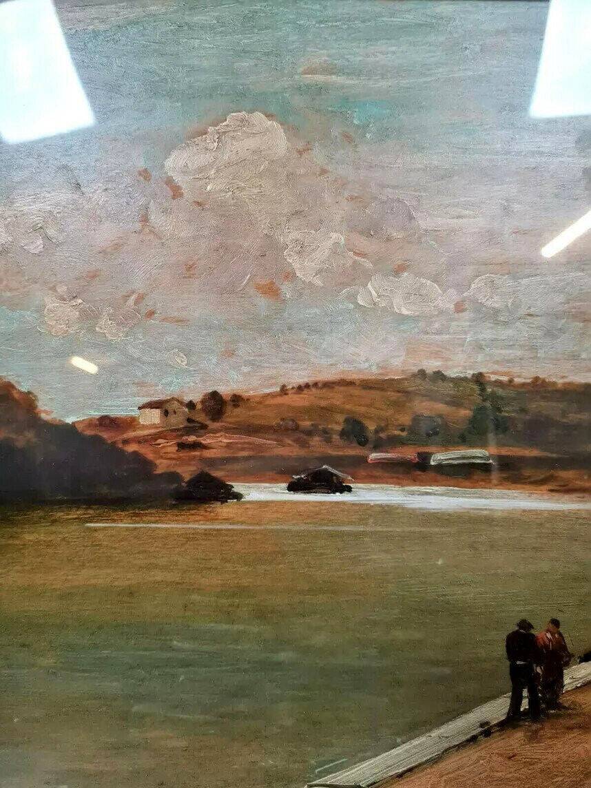 French School around 1900: oil on panel signed / view of the Doria River (Chambéry)