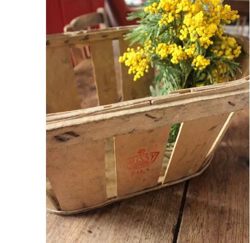 Wooden crate with slats strapping Stamp Mussy red Storage