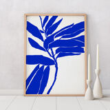 Botanical illustration in blue, 50x70cm