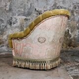 Paire de fauteuils Napoléon III en tissu Etro, France, fin XIXe