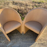 Paire de fauteuils cuir design