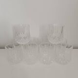 Set of 10 Cristal d'Arques whisky glasses
