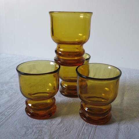 4 verres ambré Pernod