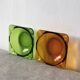 Cendrier carré Marlboro vintage vert ou jaune translucide, Duralex