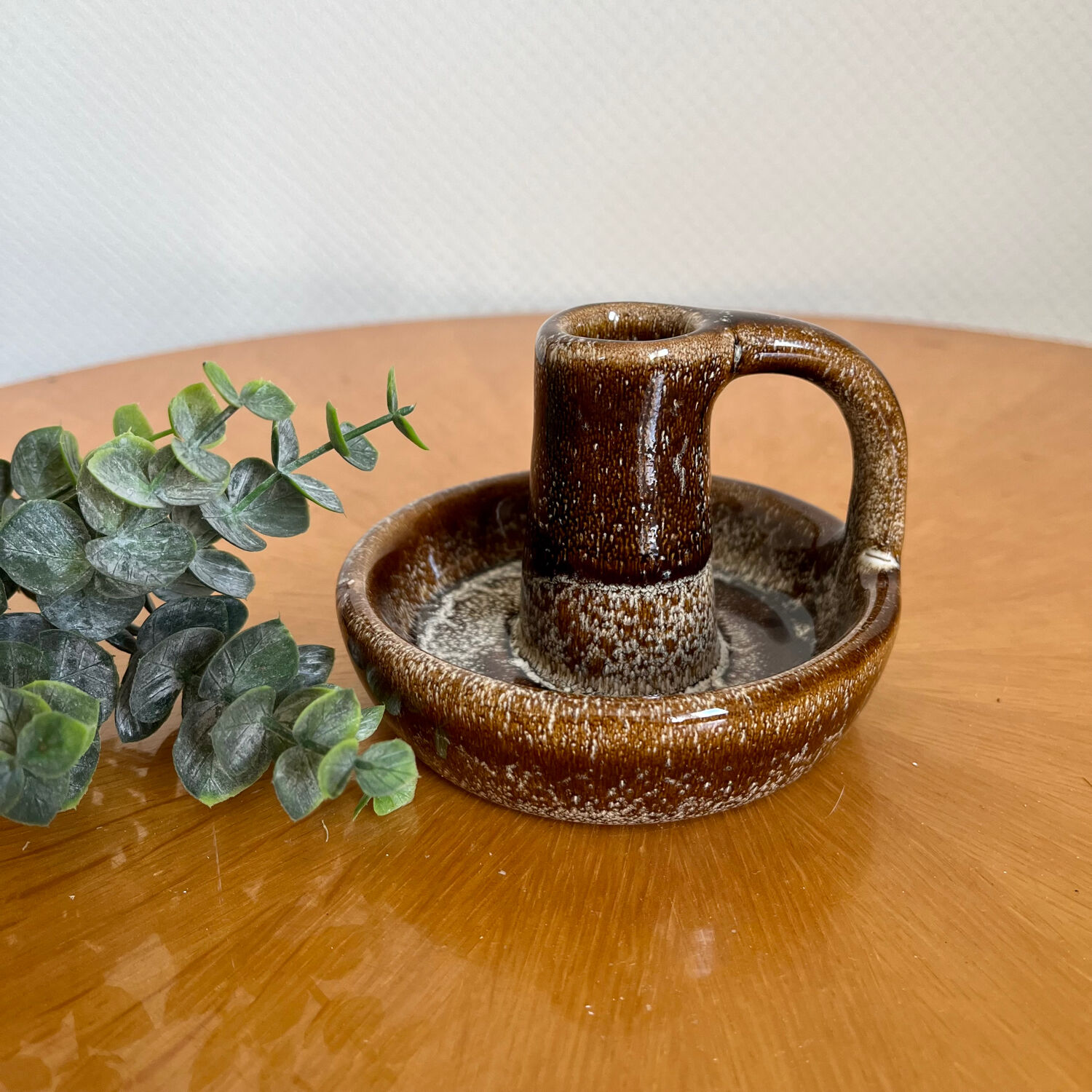 Vintage ceramic stoneware candle holder 1950