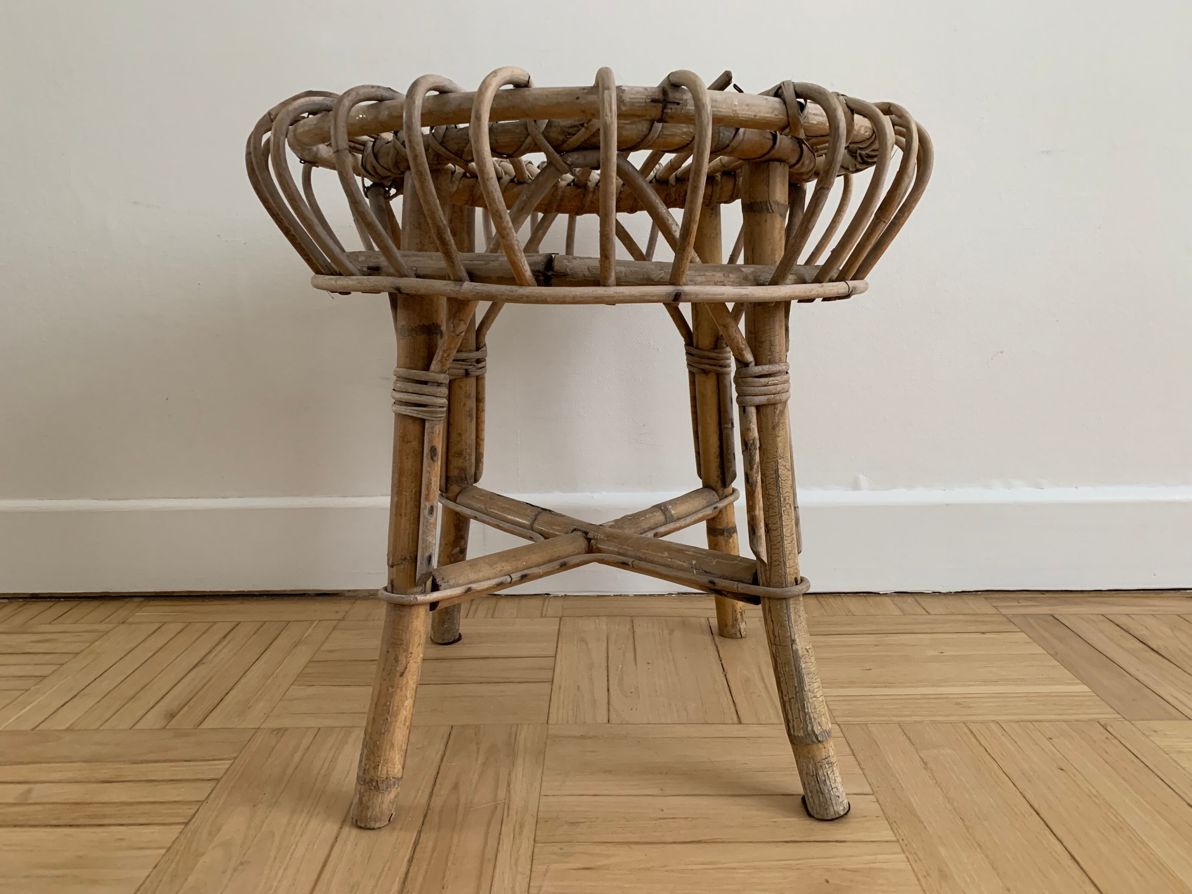 Vintage rattan stool