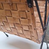 Metal and wood magazine rack