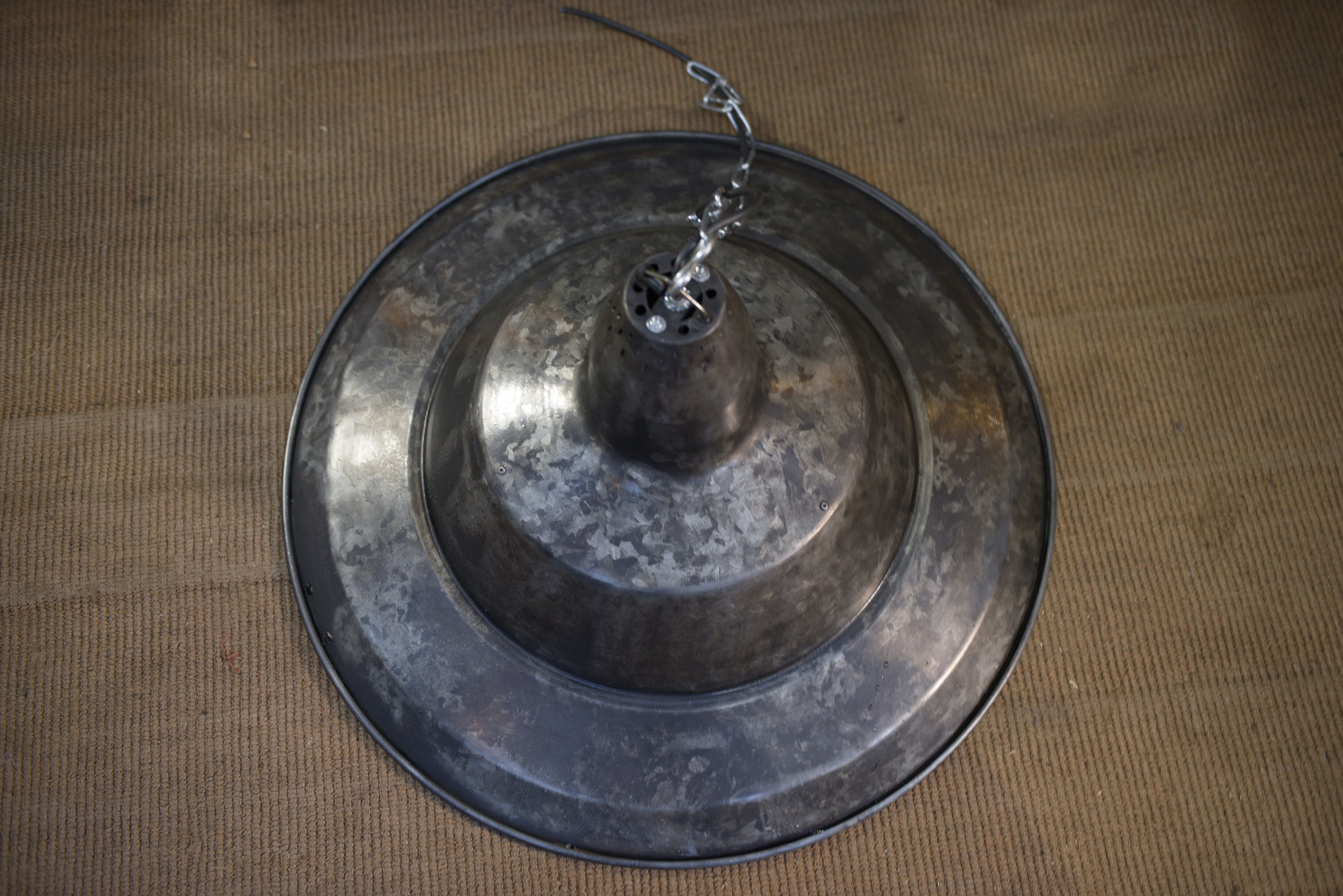 Pendant lamps in galvanized metal 1960