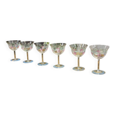 Set of 6 Swedish crystal champagne glasses by the brand Orrefors.