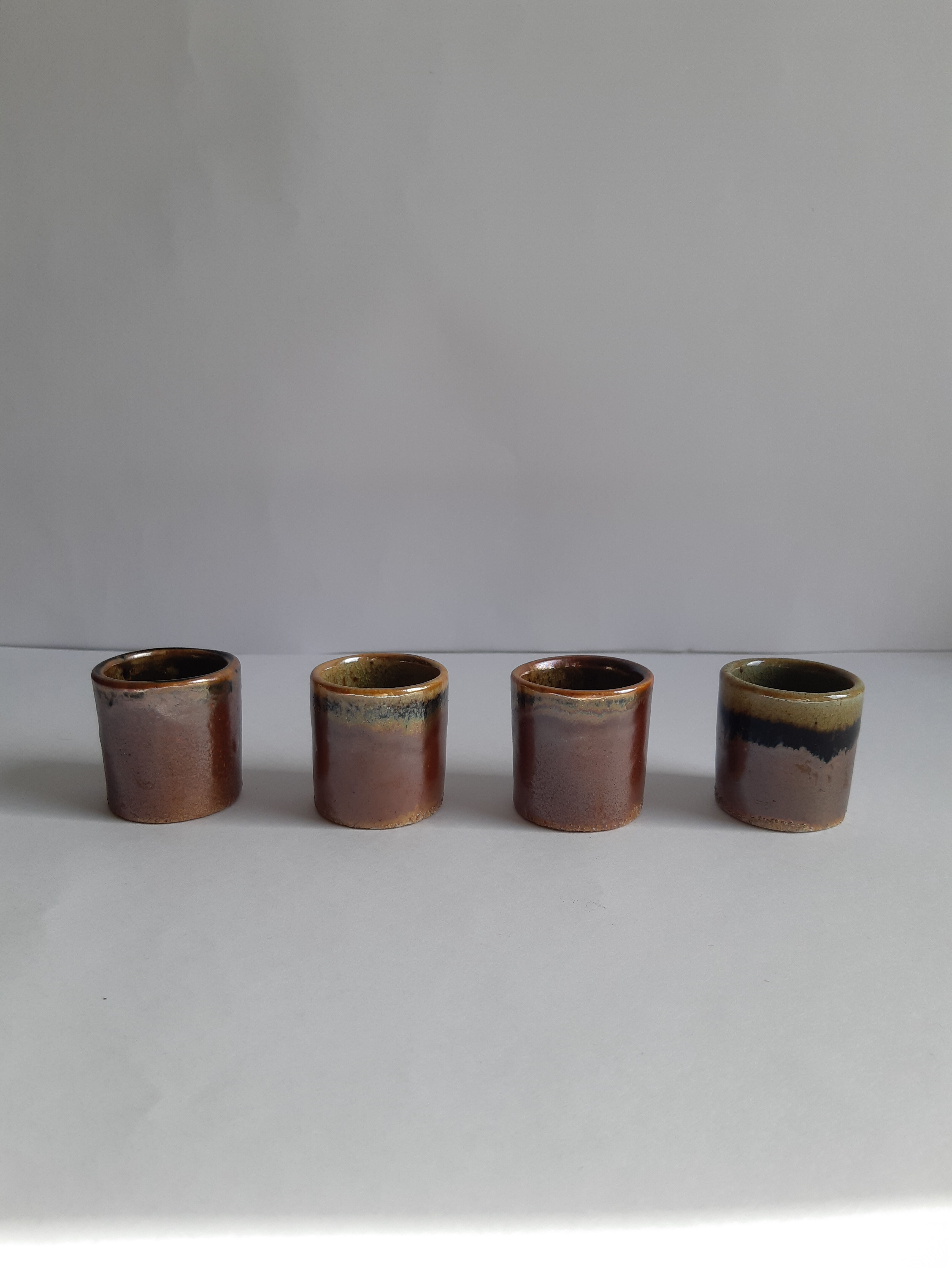 Set of 4 vintage sandstone coquetiers
