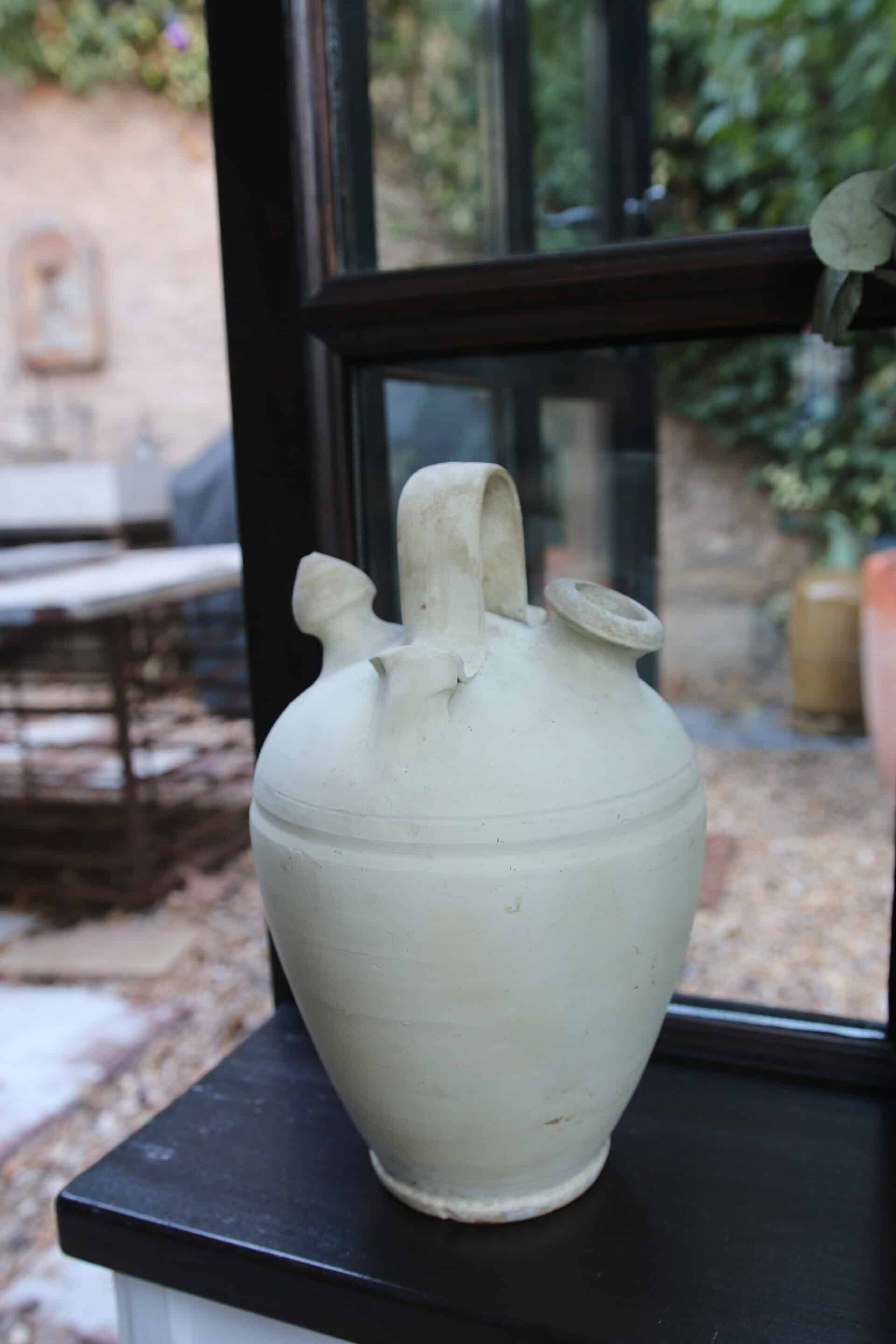 Ancient terracotta gargoulette with 2 spouts