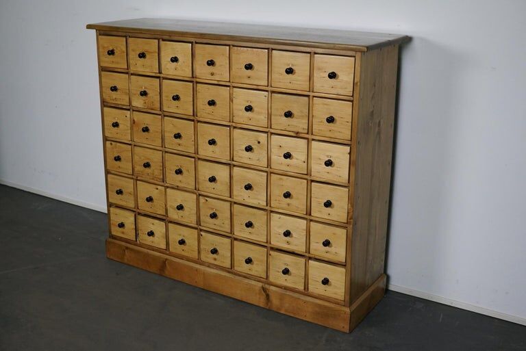 Vintage apothecary furniture in pine Netherlands 1950s